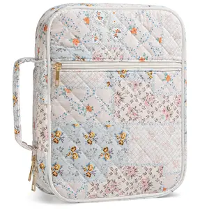 Large Bible Tote with Shoulder Strap, Bible Study Supplies, Bible Notebook Set, Portable Bible Highlighter Label Bag, Christian Gift for Mother's Day