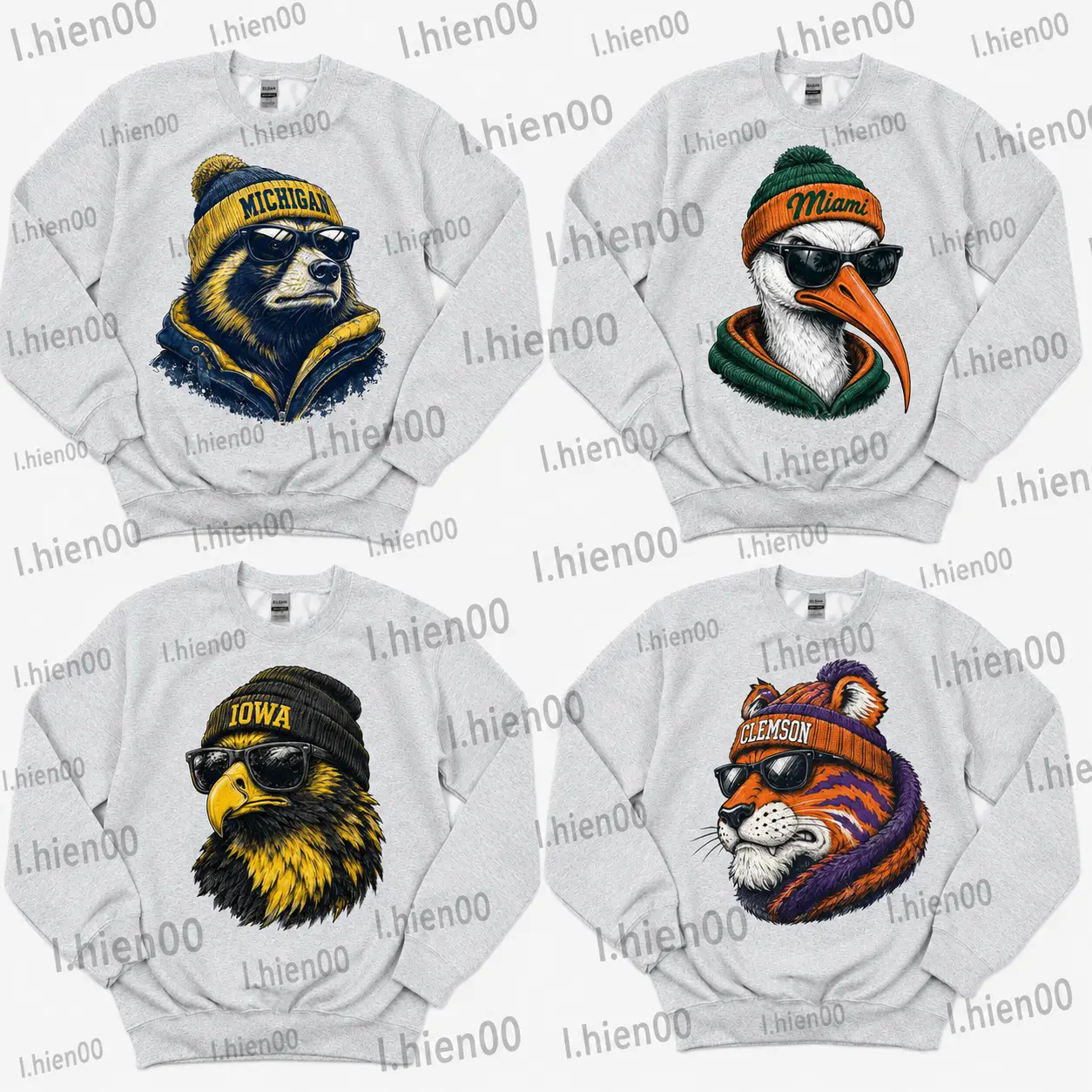 [Ash Sweatshirt] Vintage All Team College Football Mascot Unisex Sweatshirt, Game Day Outfit Shirt, Football Fan Apparel, Back To School College University Tees, Gift for Football Fans