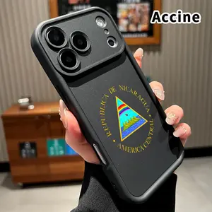 Nicaragua's Triangular Emblem Pattern TPU Phone Case for iPhone 17 Pro Max 16 15 14 Plus 13 12 Mini 11 XR X XS Air E Shockproof Drop Protection Rugged Durable Silicone Cover Cellphone Protective Casing