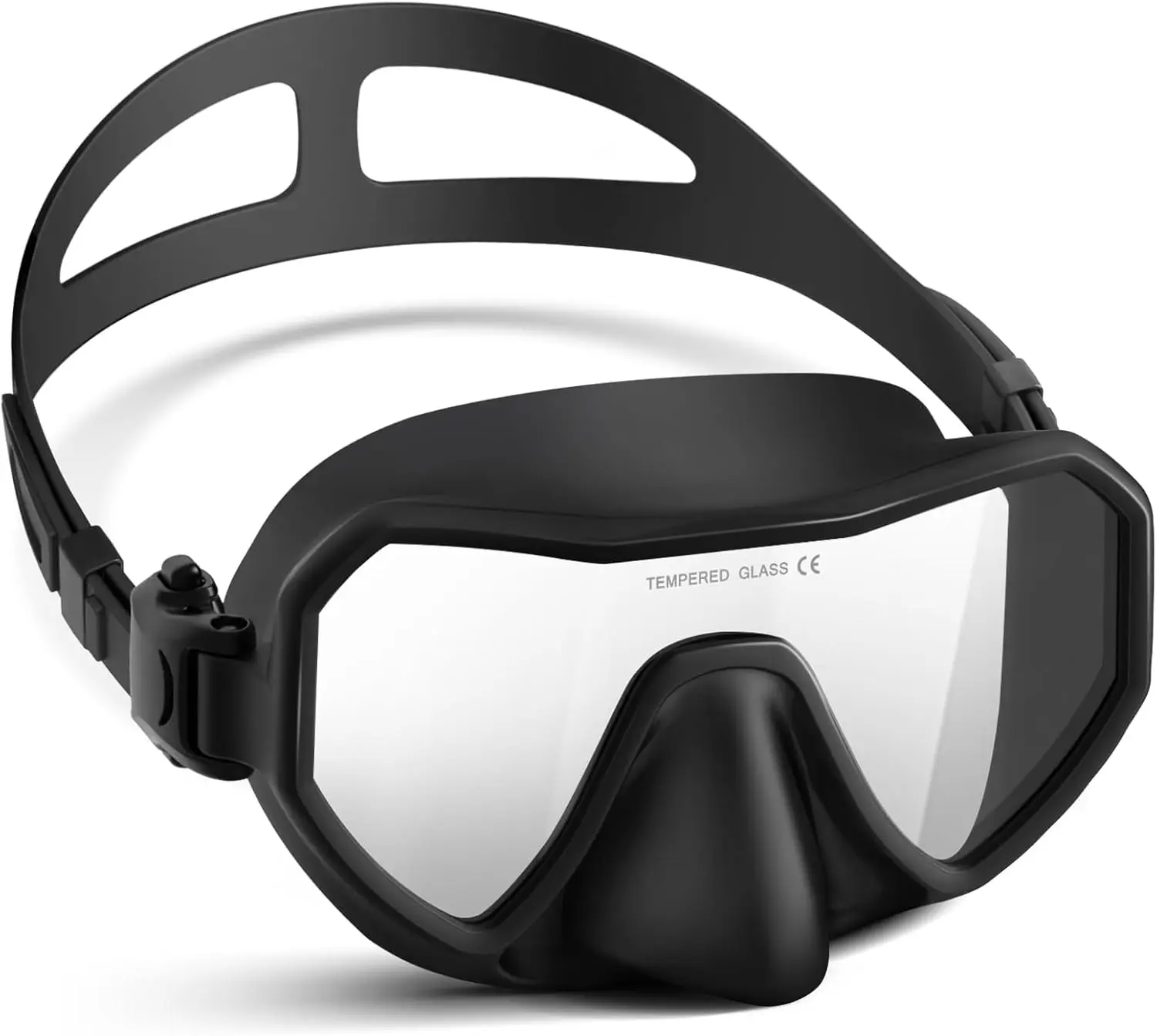 Swim Goggles with Nose Cover for Adults, Wide View Diving Mask for Men Women Youth, Leak-Proof Swimming Goggles