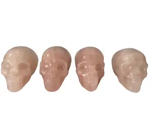 skull figurine made with Rose quartz material
