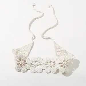 White Vintage Style Crochet Headband