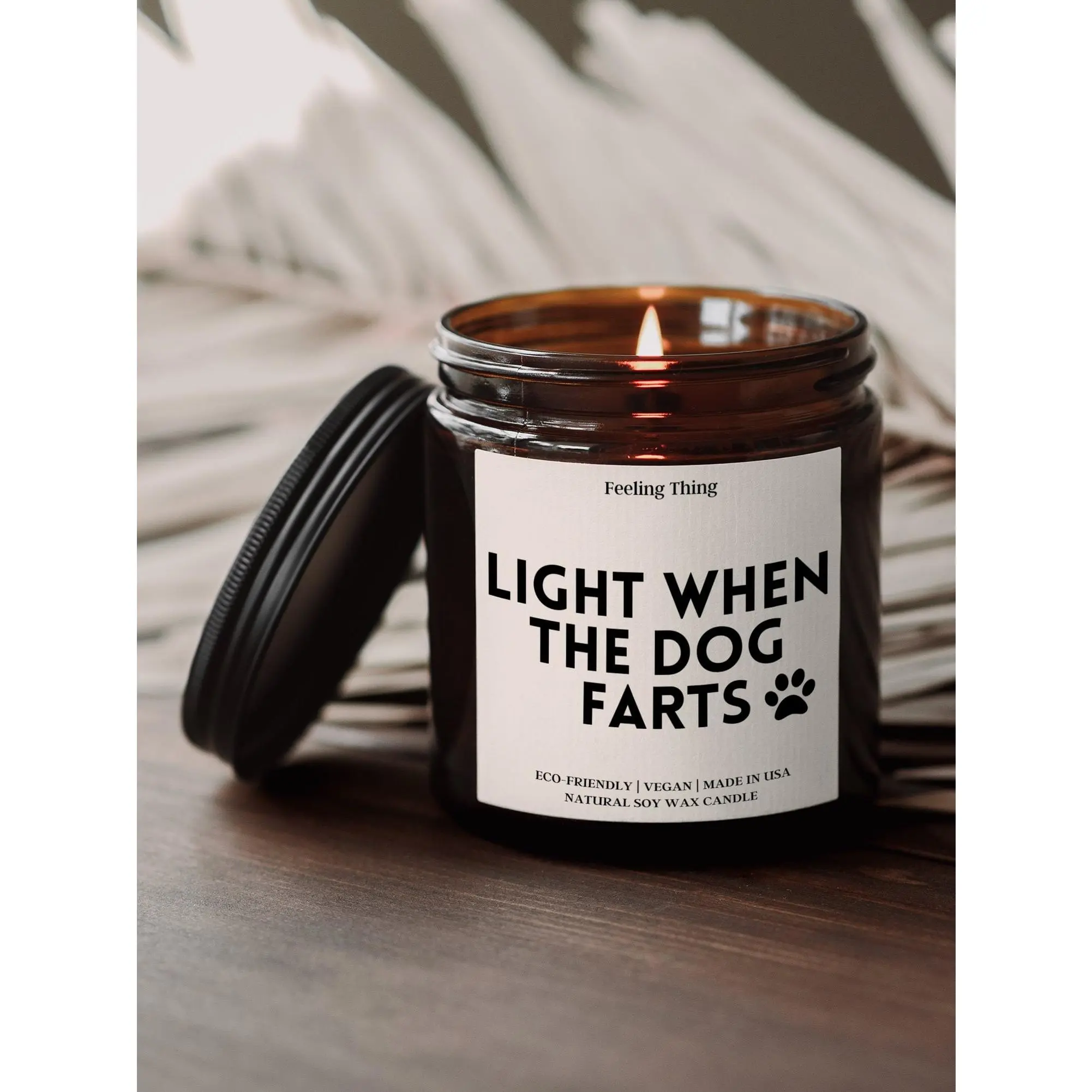 Light When Dog Farts Candle, Personalized Dog Mom Gift, Dog Lover Birthday Gift, Gift for Dog Owner, Funny Candles, Scented Soy Candle