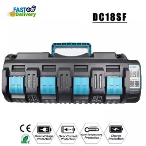 DC18SF For Makita 14.4V-18Volt LXT Lithium-Ion charger 4 Port BL1830 BL1860 1840