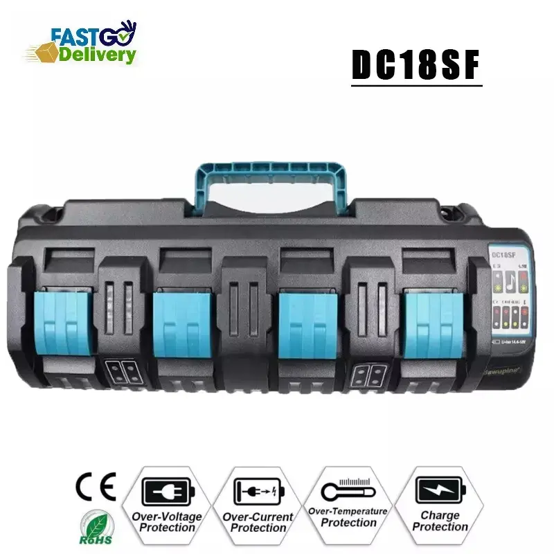 DC18SF For Makita 14.4V-18Volt LXT Lithium-Ion charger 4 Port BL1830 BL1860 1840