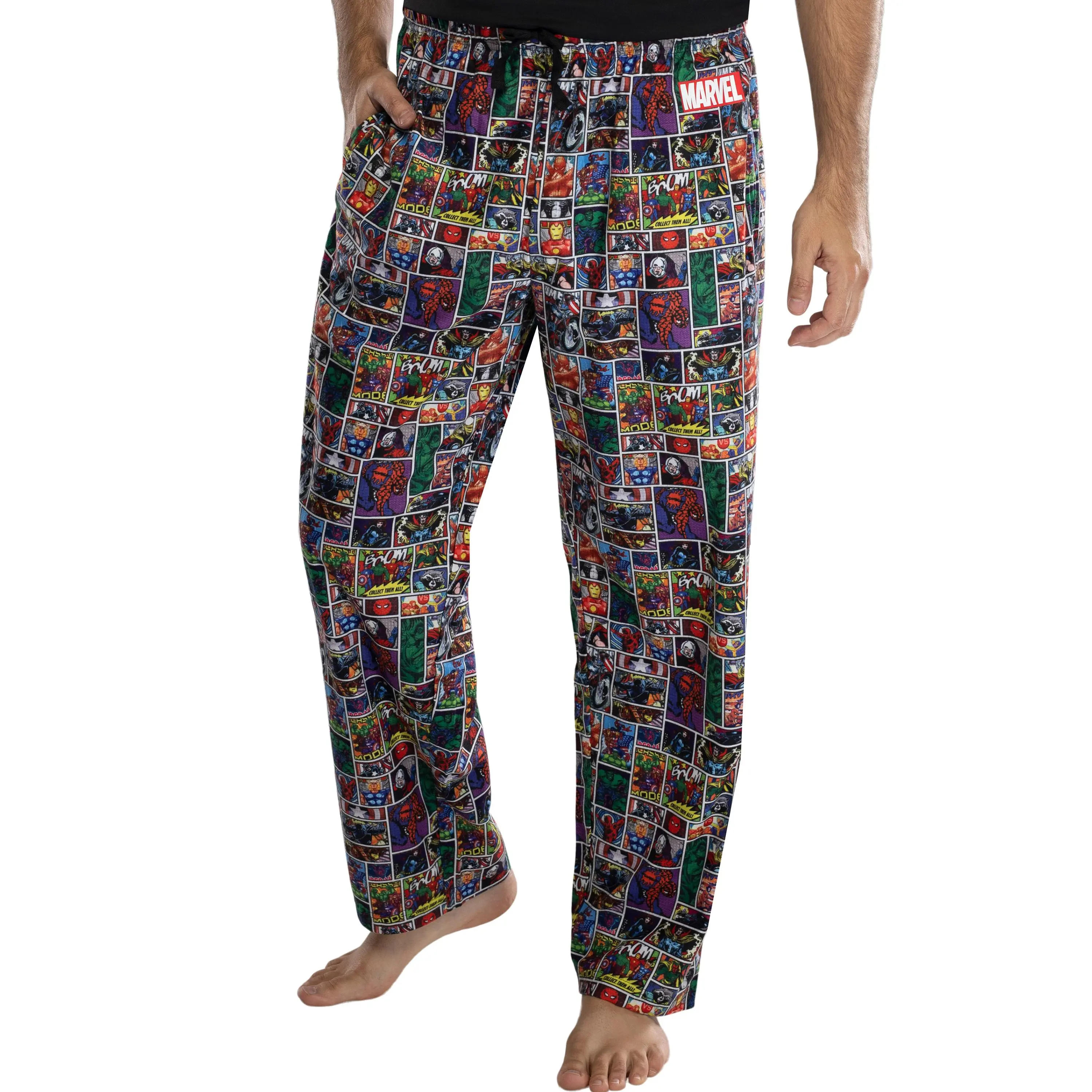 Marvel Comics Mens' Vintage Avengers Comic Book Page Pajama Pants