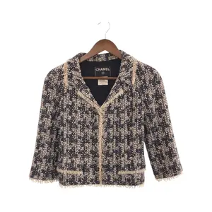 Pre-owned CHANEL Tweed Small Leather Goods Coco Mark Rayon Tailored Jacket