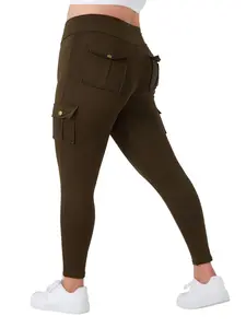 Women's High Waist Elastic Yoga Pants, Multi-Pocket Slim Fit Fitness Tights Workout Leggings, Casual Sporty Bottoms, Sizes 1xl-5xl, Gym Leggings, High Waisted Leggings, Casual Gym Wear
