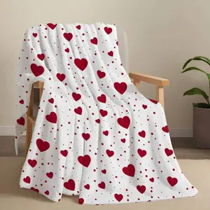 Heart Patterned Soft Sofa Blanket - Ideal Valentine's Day Gift, Lightweight Multifunctional for TV Nap Camping Travel, Anti-Pilling Anti-Allergy, Fade-Resistant,Durable themed blanket, an ideal choice for sofas or beds, perfect for birthday gifting.