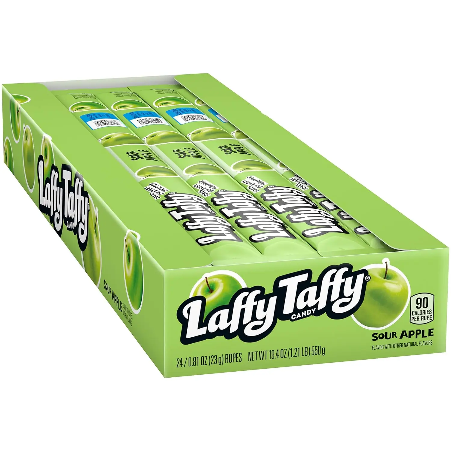 Laffy Taffy Rope Candy, Sour Apple, 0.81 Ounce Ropes (Pack of 24) Snack Sweet Chewy Fruit Soft Flavor Fruity