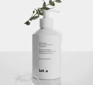 IOTA Clarifying Body Wash Papaya Enzyme Seaweed Magnesium Salt Acne-Prone Skin Cleanser Eucalyptus Lemon Scent 10 fl oz - Scented