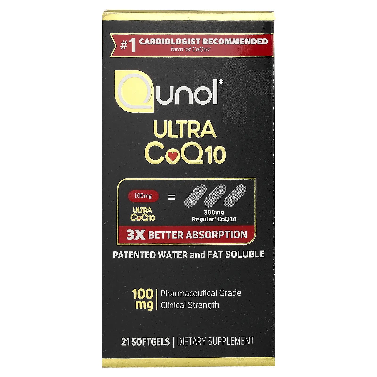 Qunol Ultra CoQ10, 100 mg, 21 Softgels