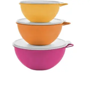 Thatsa Bowls - Set of 3 Vibrant Colors with Lids for Kitchen Mixing and Serving