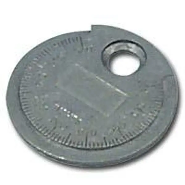 Lisle 67870 Coin-Type Metal Spark Plug Gauge and Gapper Tool for Standard and High Energy Plugs, Measures ..020 To.100in with Tapered Edge and Flanged Hole, Metal Gauge, Gapper Gauges