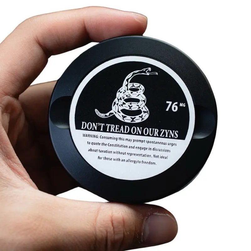 Metal Zyn Can, Don’t tread on me, American, tread on, Addicted Zyn, Snus can, dip can, Metal dip can, groomsman gift, bachelor gift, Zyn user, custom Zyn can Aluminium Lightweight Case Organiser Canister Tin Shiny Bottles Light