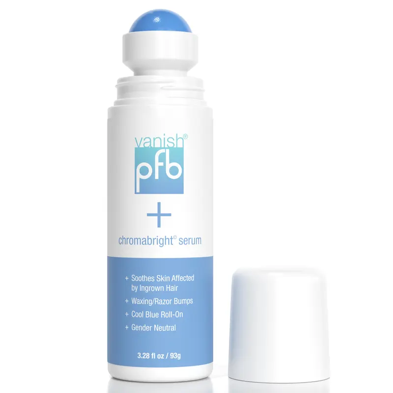 PFB Vanish + Chromabright Roll-On for Ingrown Hairs & Dark Spots | Salicylic + Lactic Acid Exfoliating Gel for Bikini Line, Underarms, Legs & Face | Post-Shave & Post-Wax Smoothing Care | Esthetician-Formulated, Vegan