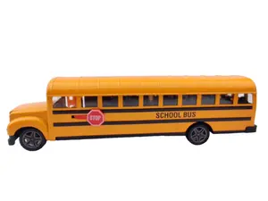 TIANDU 8.5 Inches School Bus with Pull Back Action, Openable Side and Back Doors, and Stop Sign