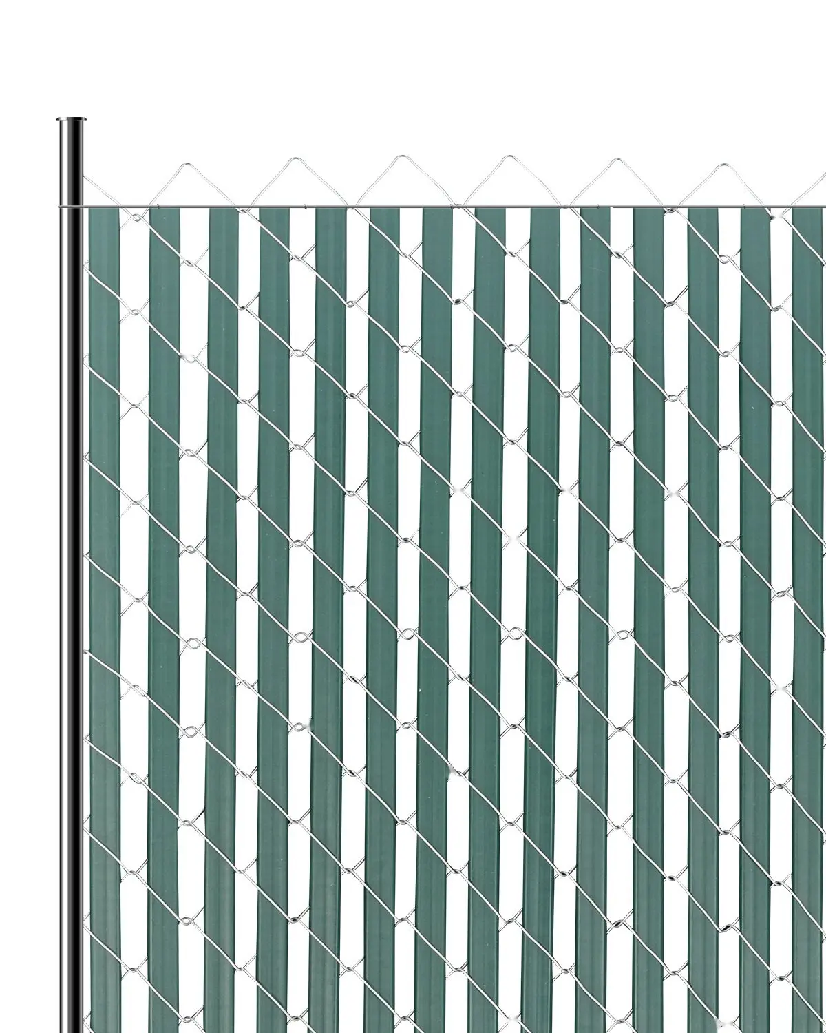 Chain Link Fence Privacy Slats Double-Wall For 4 Foot High Fence With Bottom Lock Green PVC Coated Weatherproof Slats For Outdoor Privacy Screen, Easy Install, Durable Rust-Resistant Fencing Accessories, Ideal For Patio
