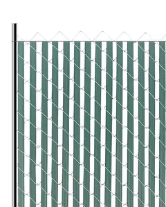 Chain Link Fence Privacy Slats Double-Wall For 4 Foot High Fence With Bottom Lock Green PVC Coated Weatherproof Slats For Outdoor Privacy Screen, Easy Install, Durable Rust-Resistant Fencing Accessories, Ideal For Patio
