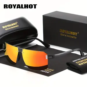 RoyalHot Unisex Frameless Alloy Polarized Sunglasses Driving Glasses Eyewear Cool