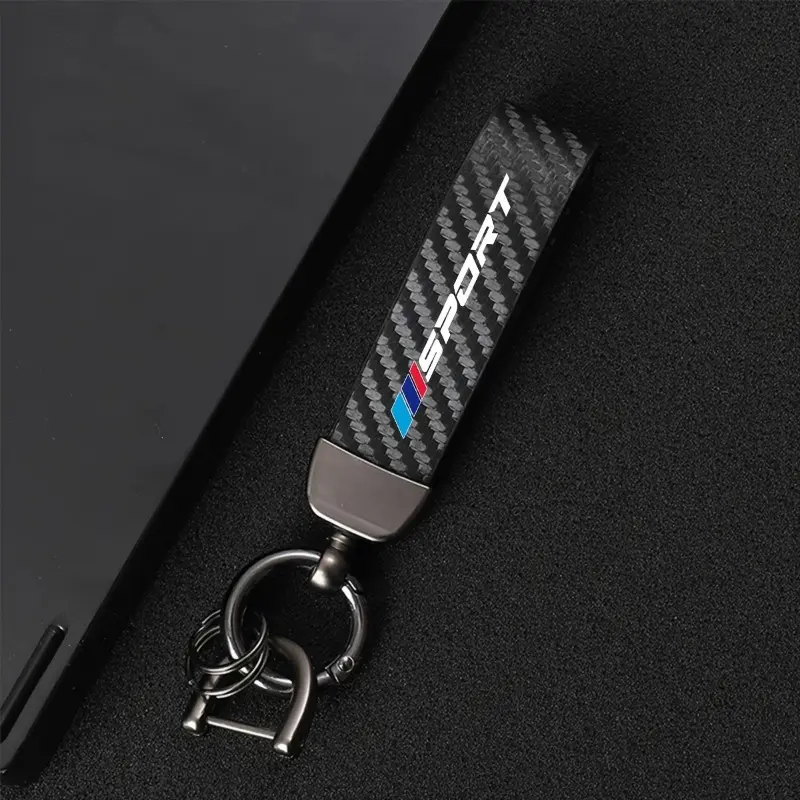 [Carbon Fiber BMW Keychain] Carbon Fiber Car Keychain |   Fashionable One Piece Set for BMW 1 3 5 7 2 4 6 X Series X1 X3 X5 X6 X4 |   Synthetic PU Leather Uncoated Precious Metal Non-Woven Keychain