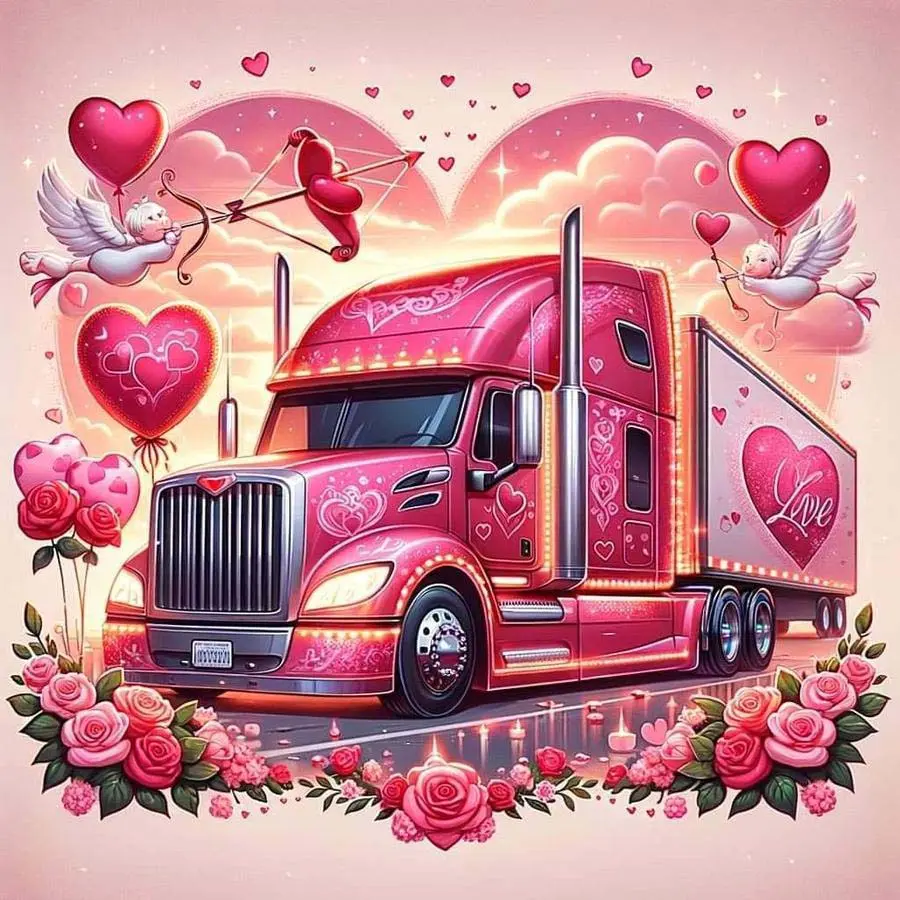 1pcs 5D DIY diamond painting kit, 5D diamond art set, DIY decoration, pink truck diamond painting kit full round drill DIY, mosaic, diamond art, Diamond Art Tools, DIY art home decoration, suitable for Halloween and Christmas.