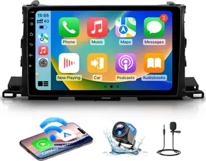 2026 New Year Gift Android 13 Car Stereo for Toyota Highlander 2014-2019 10" Touchscreen Wireless CarPlay Android Auto Bluetooth GPS Navigation WiFi SWC FM Radio Quad-core Cortex-A5 1.5GHz 2GB RAM 32GB ROM