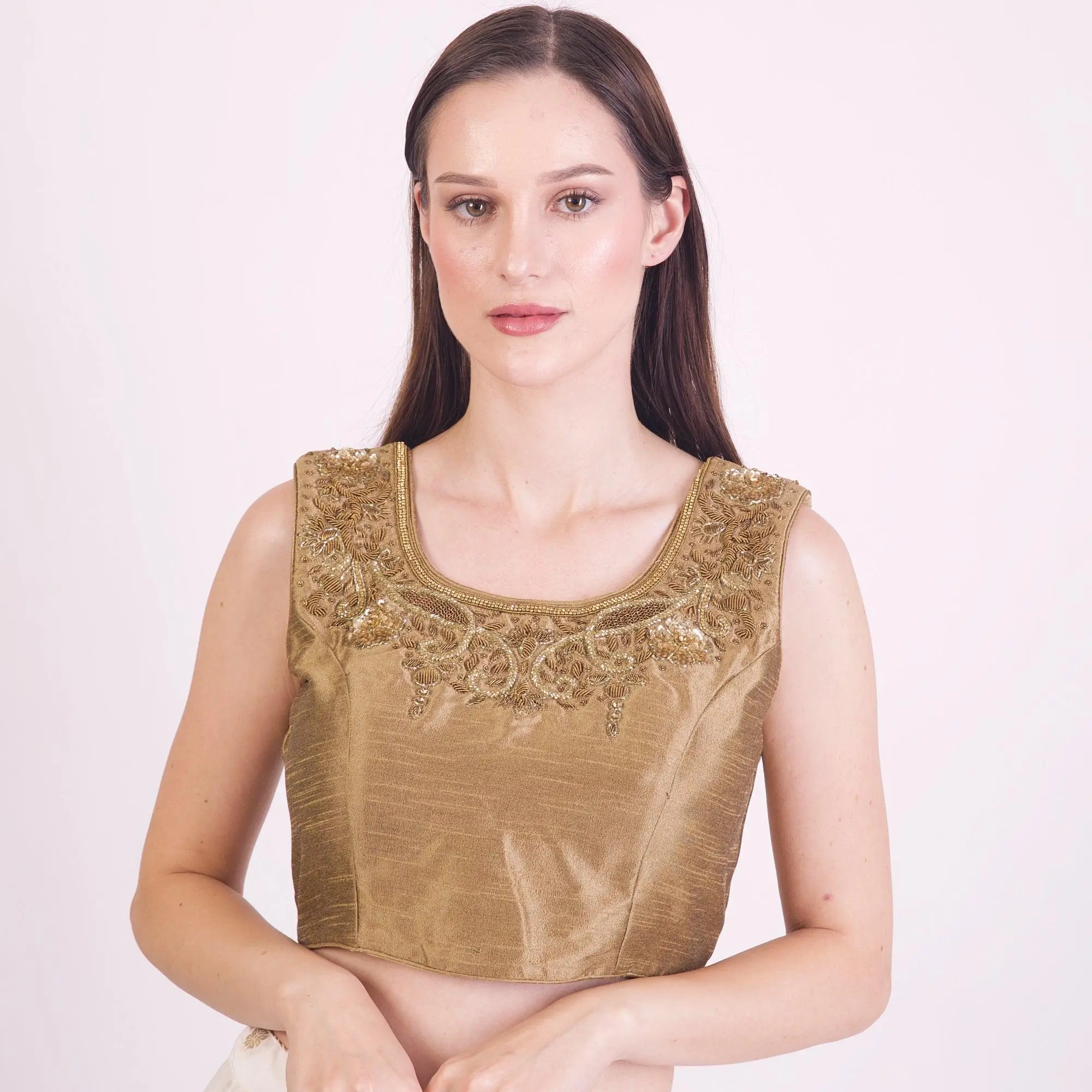 Senna Gold Hand Embroidered Blouse