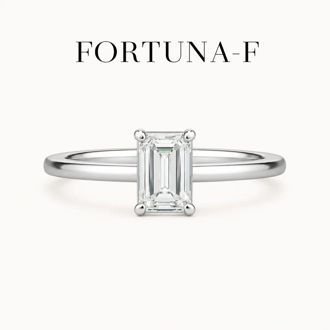 FORTUNA-F 1 CT Emerald Cut Moissanite Engagement Ring for Women, 5x7mm Minimalist Solitaire Bridal Ring