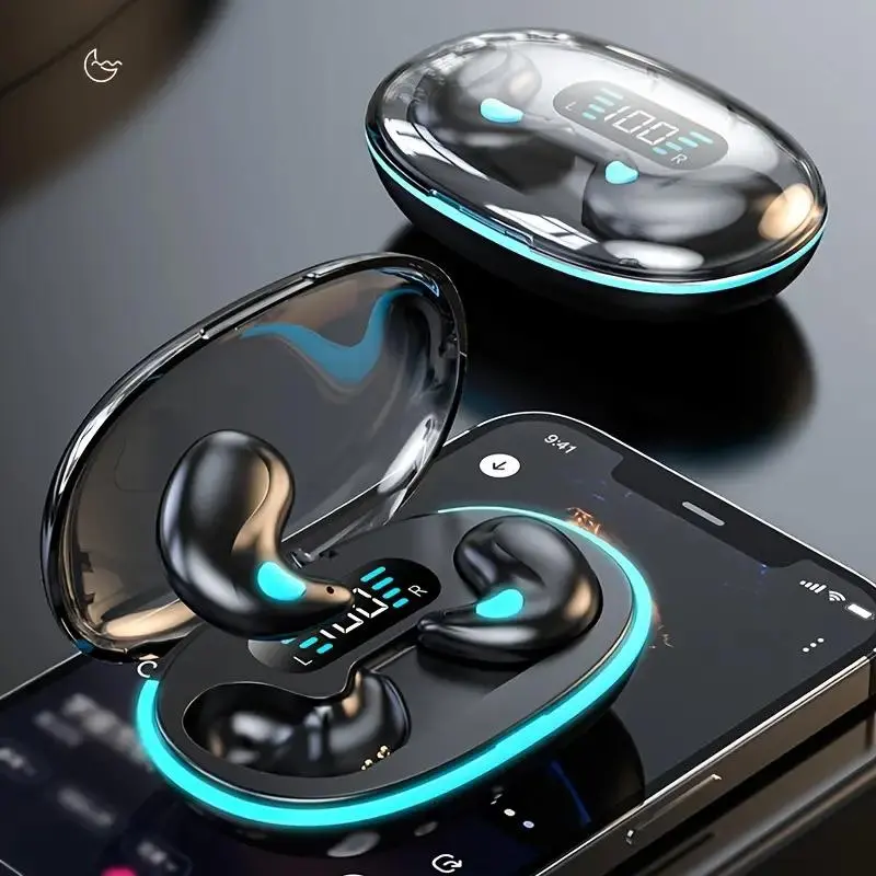 Wireless Earphones, Noise Cancelling Headphone with Charging Case, Bluetooth-compatible Gaming Headset, Wireless Music Earbuds for Running, Exercising, Sports Wireless Rechargeable Earbuds