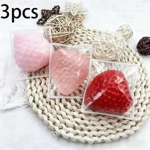 Set of 3 Large Strawberry Squeezies, Perfect for Relaxing & Playing, Ideal Party Favors, Christmas Gifts, Candy Bag Fillers, Easter Basket Surprises