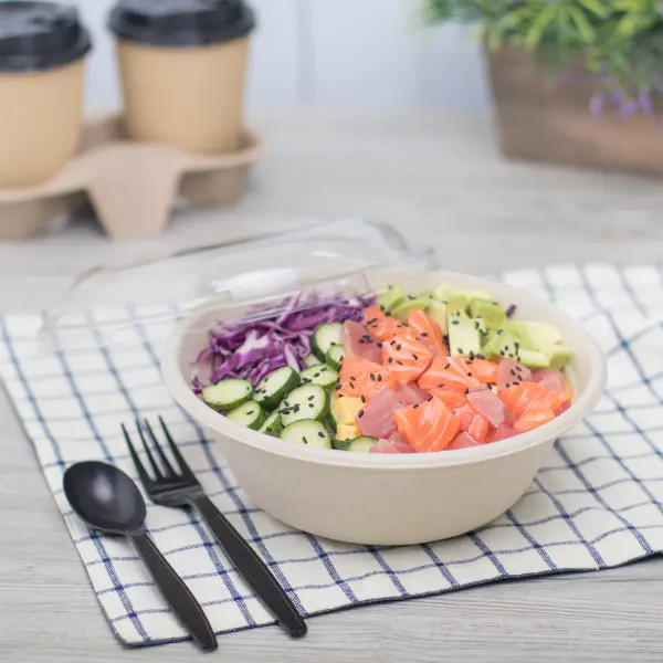 [200 ct] Bowl Lids | For 24-40 oz Bagasse Bowl | PET | 204.4 mm