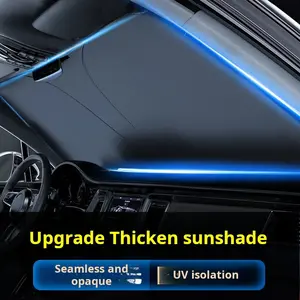 1-Piece Seamless Front Windshield Car Sunshade, 140x70cm Foldable Design, Heat Blocker UV Shield for Summer, Universal Fit for Most Cars, SUVs, Trucks