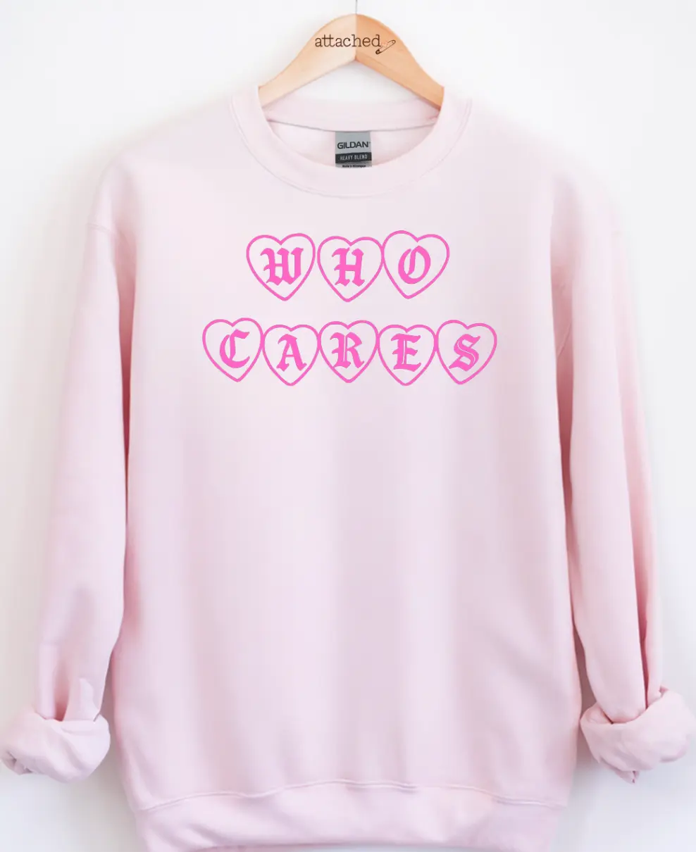 Who Cares Color On Color Graphic Top Who Cares Color On Color Graphic Top
