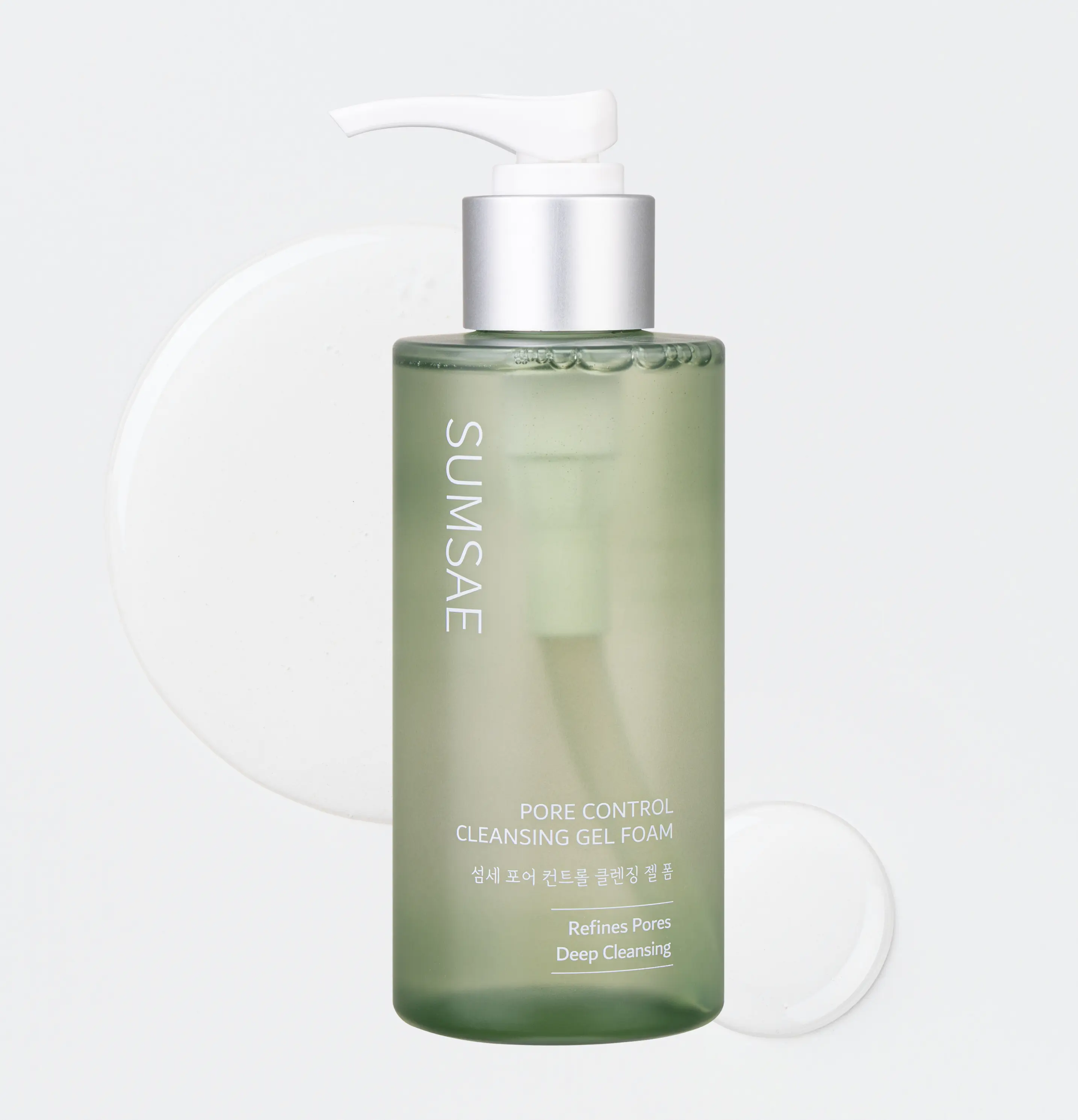 SUMSAE Pore Control Cleansing Gel Foam - Gentle Gel-to-Foam Cleanser for Deep Cleansing & Pore Refinement - Clear Skin Facial Wash Everyday - Refines Pores & Maintains Balanced Skin