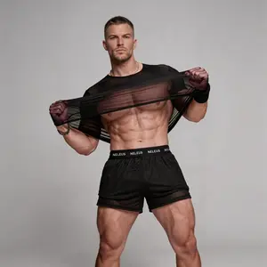 NELEUS Bare Feel Mesh Loose Tank Top