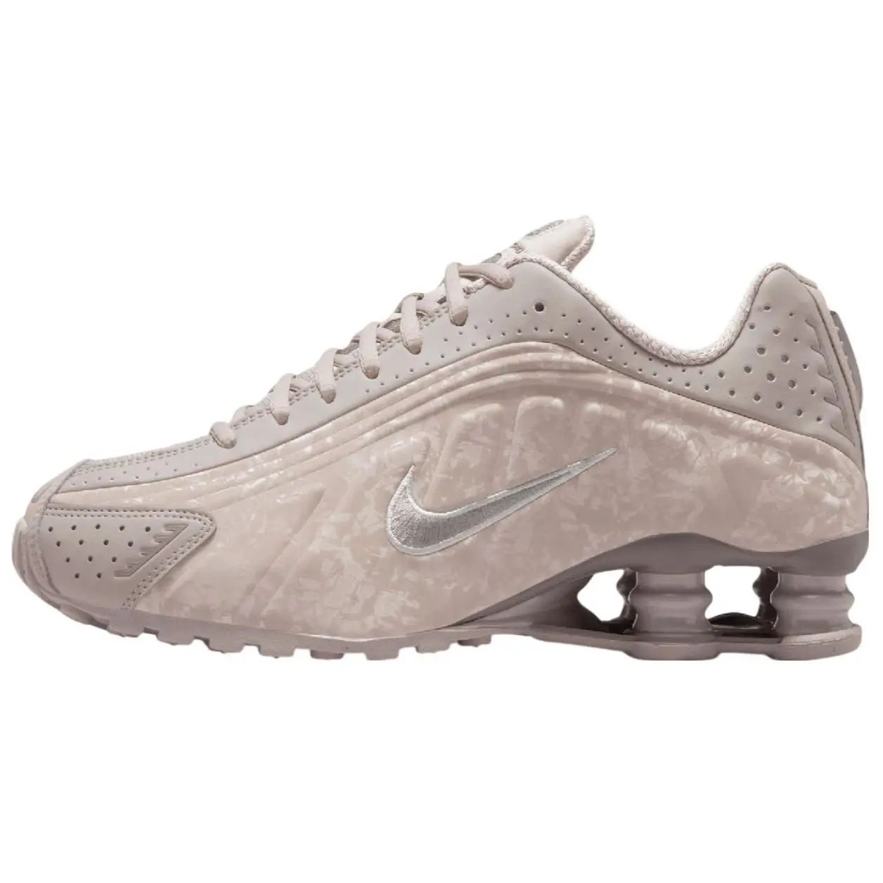 Nike Shox R4 Flat Pewter Floral Comfort Low Top Casual Running Shoes Grey Women's HV0934-001