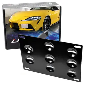 iJDMTOY For 2020-up Toyota Supra GR No Drill Front Bumper Tow Hook License Plate Mounting Bracket Adapter Kit