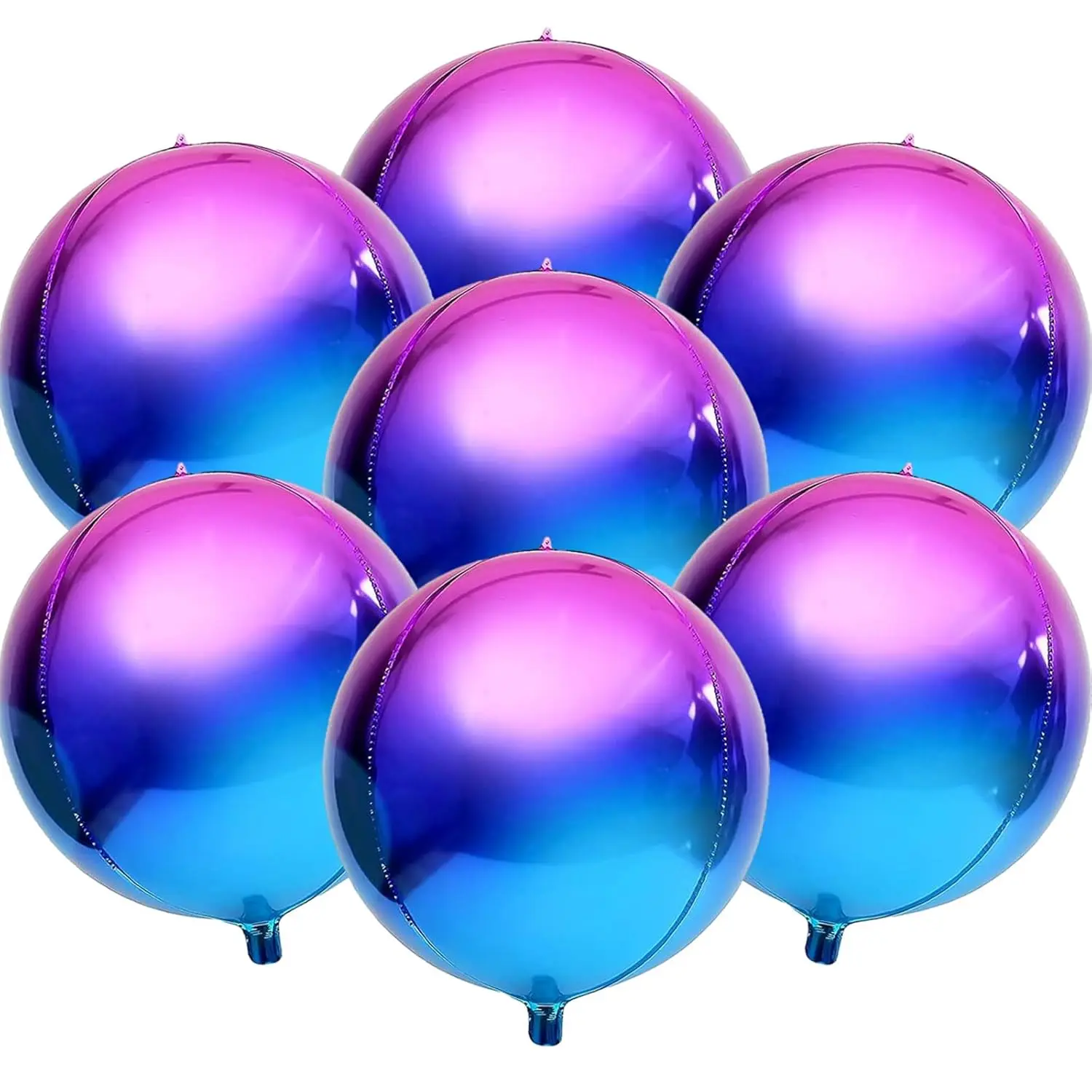 7PCS Purple Galaxy Ombre Foil Balloons 22 Inch Metallic Party Decorations for Birthdays