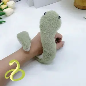 3pcs Creative cute snake mascot plush toy, green snake doll New Year snake year animal toy
