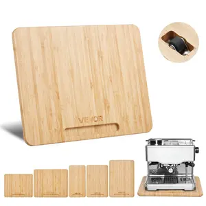VEVOR Appliance Slider, Small 10.5x 13-inch, Rolling Sliding Tray with Rubber Wheels Hollow Handle, Easy to Clean, Appliance Rolling Tray for Coffee Maker, Kitchen Countertop, Natural Wood