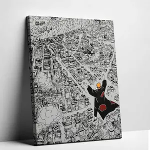 Naruto Iconic Scene Wall Art Feel the Pain! Naruto Akatsuki Poster Black & White Manga Style Room Decor