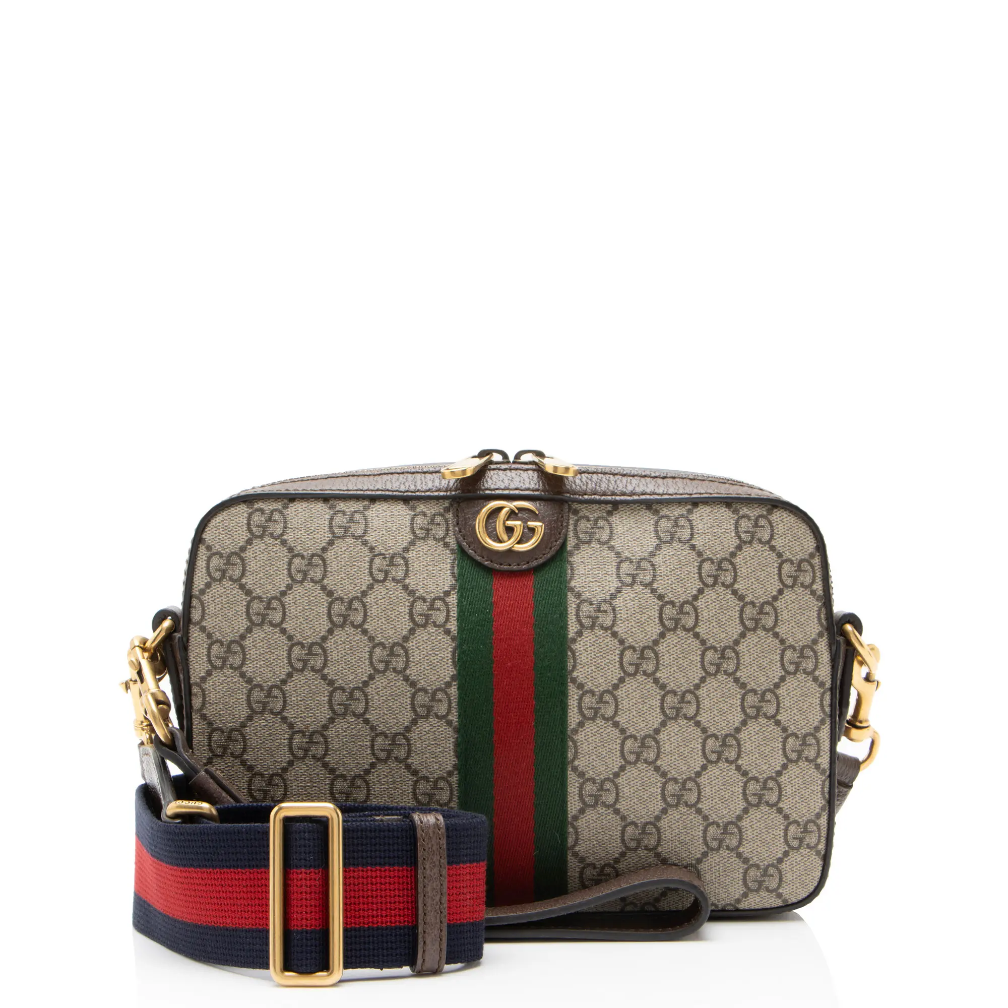 Pre-owned GUCCI Leather Clutches and wristlets GG Supreme Ophidia Small Crossbody