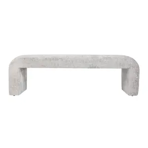 Sophia Modern Luxury Curved Upholstered Waterfall Jacquard Bench - Large