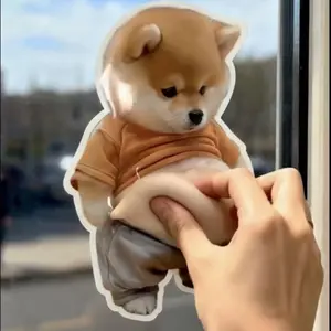 3pcs Cute Puppy Belly Stress Relief Stickers, Creative Anti-Collision Car Decals, Adorable Fat Chihuahua Design, Fun and Relaxing, Universal Car Sticker