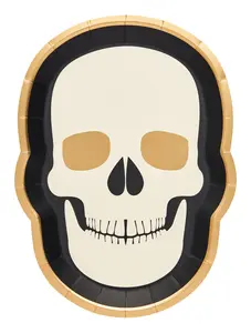 Skull Salad Plate Classic Spooky/8pk