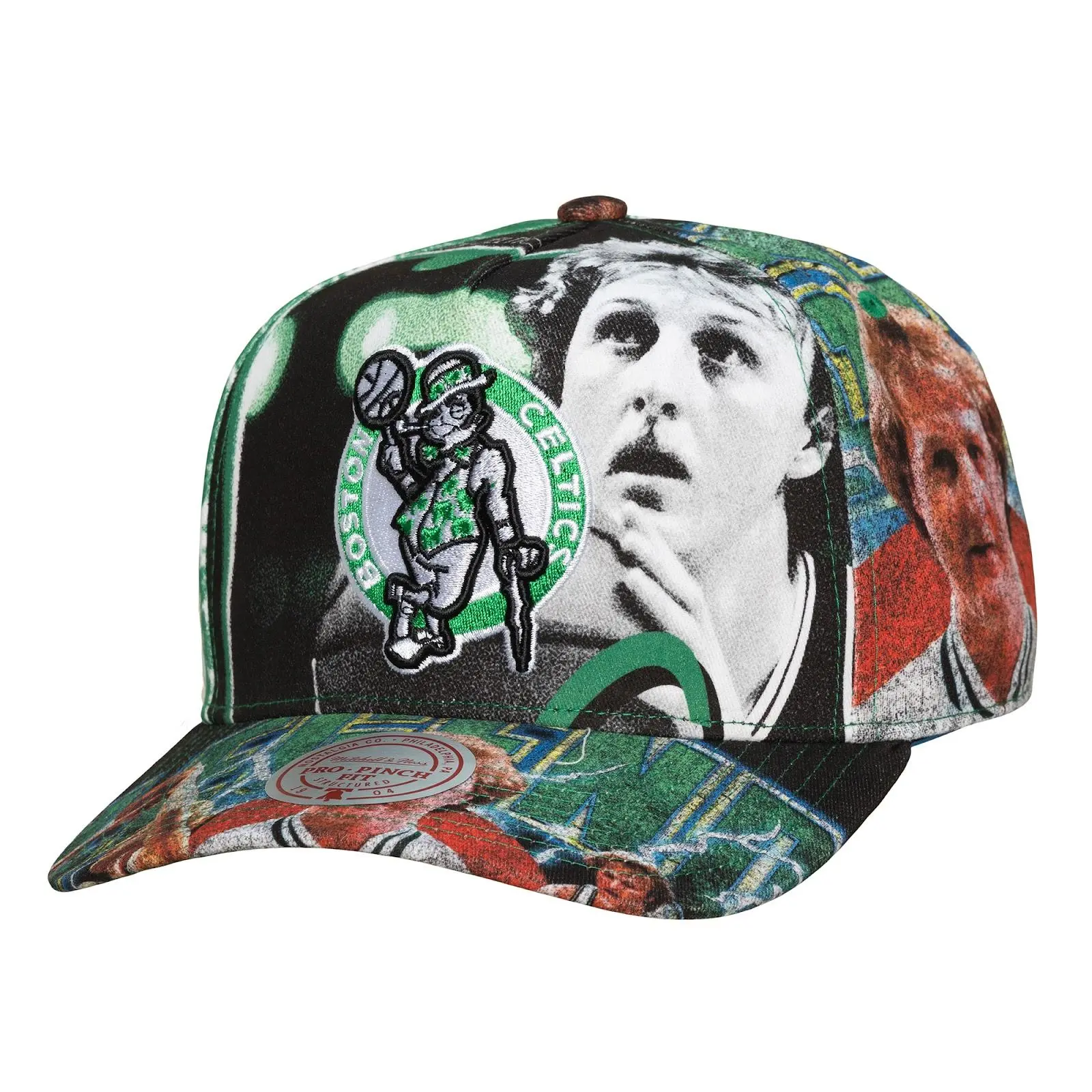 Larry Bird Boston Celtics Hardwood Classics My Tee Pro Pinch Snapback Hat NBA Throwback Cap Adjustable Fan Gear Mitchell & Ness