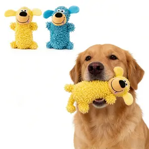 Mop-shaped plush dog toy for chewing and teething with sound, ideal for fetch, training and interaction for small and large dogs, Dog Toys