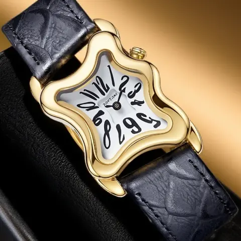 Unisex Y2K Melted Twisted Analog Quartz Watch, Waterproof High-End Vintage Modern Wristwatch, Unique Casual Trendy Stylish Fashion Watch, Fashionable Wristwatches