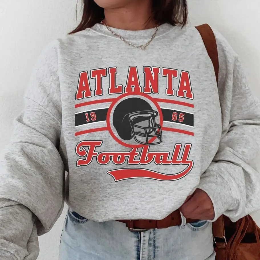 Vintage Atlanta Football Crewneck Sweatshirt, Graphic Atlanta Team Shirt, Gift For Football Lover Fit